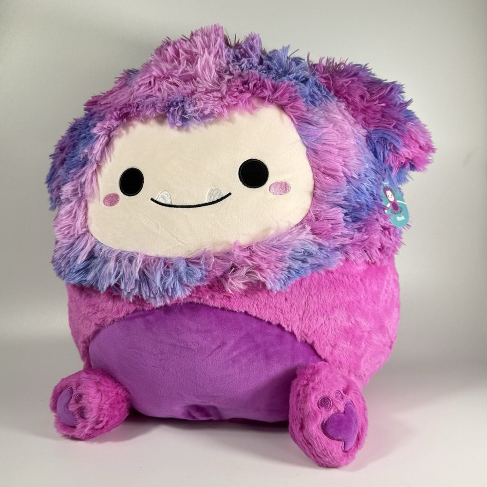 Squishmallows FuzzAMallow Official 16 inch Woxie The Magenta Bigfoot - New